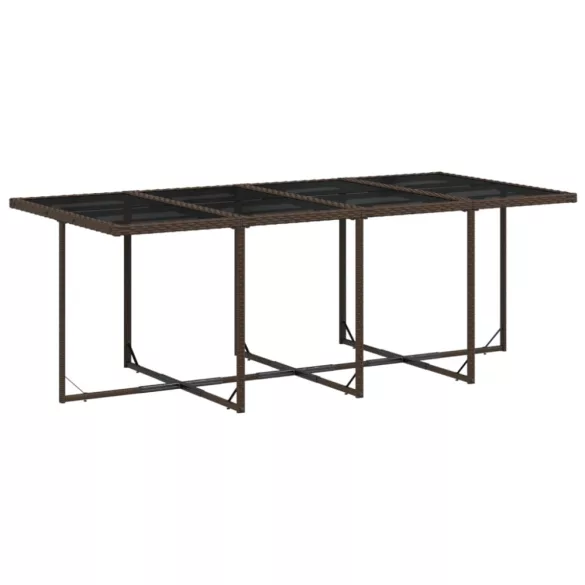 9 részes barna polyrattan kerti étkezőgarnitúra párnákkal