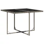 11 részes szürke polyrattan kerti ülőgarnitúra párnákkal
