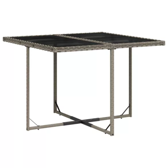 11 részes szürke polyrattan kerti ülőgarnitúra párnákkal