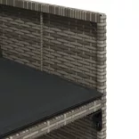 11 részes szürke polyrattan kerti ülőgarnitúra párnákkal