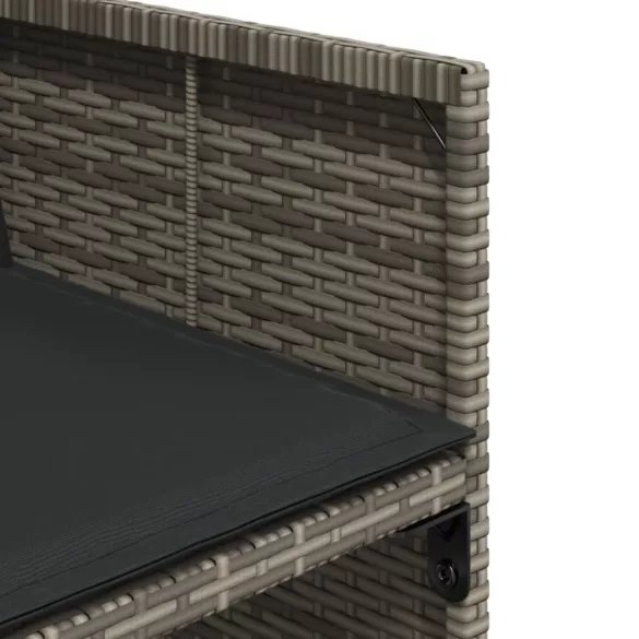 11 részes szürke polyrattan kerti ülőgarnitúra párnákkal
