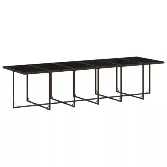 13 részes barna polyrattan kerti ülőgarnitúra párnákkal