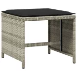 11 részes világosszürke polyrattan kerti ülőgarnitúra párnákkal