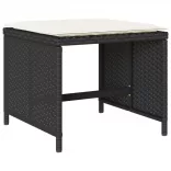 13 részes fekete polyrattan kerti ülőgarnitúra párnákkal