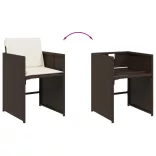 15 részes barna polyrattan kerti ülőgarnitúra párnákkal