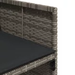 11 részes szürke polyrattan kerti ülőgarnitúra párnákkal