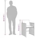 11 részes bézs polyrattan kerti étkezőgarnitúra párnákkal