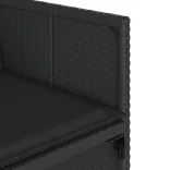 13 részes fekete polyrattan kerti ülőgarnitúra párnákkal