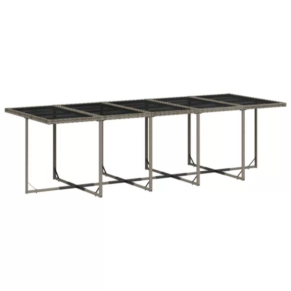 13 részes szürke polyrattan kerti ülőgarnitúra párnákkal