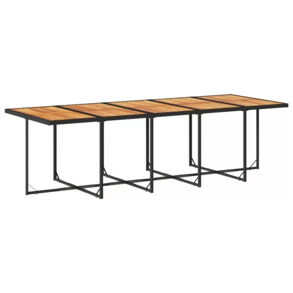 13 részes fekete polyrattan kerti ülőgarnitúra párnákkal