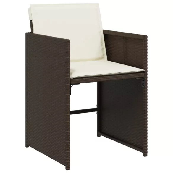 15 részes barna polyrattan kerti ülőgarnitúra párnákkal