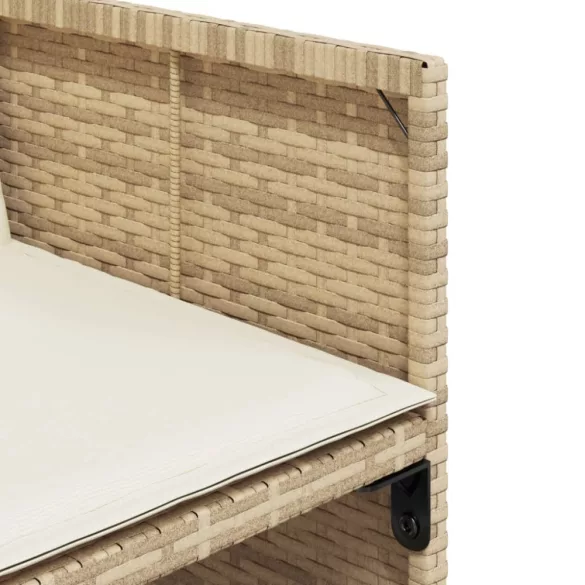 15 részes bézs polyrattan kerti étkezőgarnitúra párnákkal