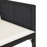 7 részes fekete polyrattan kerti étkezőgarnitúra párnával