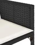 7 részes fekete polyrattan kerti étkezőgarnitúra párnával