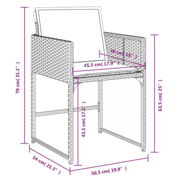 11 részes szürke polyrattan kerti ülőgarnitúra párnákkal
