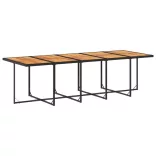 11 részes fekete polyrattan kerti étkezőgarnitúra párnákkal