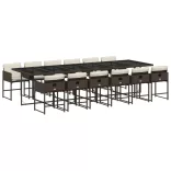 13 részes barna polyrattan kerti ülőgarnitúra párnákkal