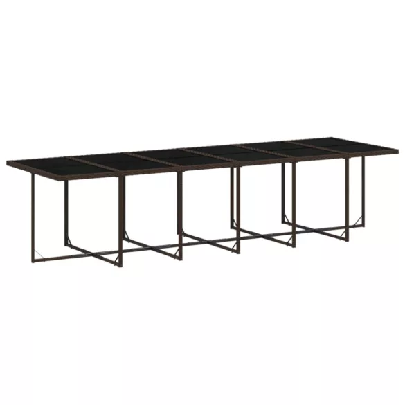 13 részes barna polyrattan kerti ülőgarnitúra párnákkal