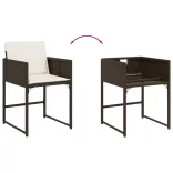 13 részes barna polyrattan kerti ülőgarnitúra párnákkal