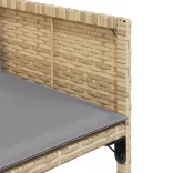 13részes vegyes bézs polyrattan kerti étkezőgarnitúra párnákkal