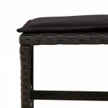 9 részes fekete polyrattan kerti étkezőgarnitúra párnákkal