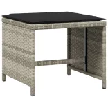 11 részes világosszürke polyrattan kerti ülőgarnitúra párnákkal