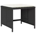 13 részes fekete polyrattan kerti ülőgarnitúra párnákkal