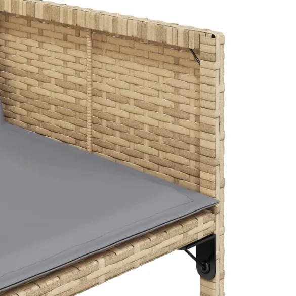 13részes vegyes bézs polyrattan kerti étkezőgarnitúra párnákkal