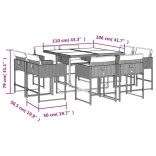 9 részes vegyes bézs polyrattan kerti étkezőgarnitúra párnákkal