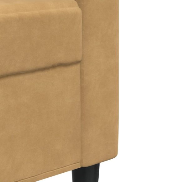 2 részes barna bársony ülőgarnitúra párnákkal