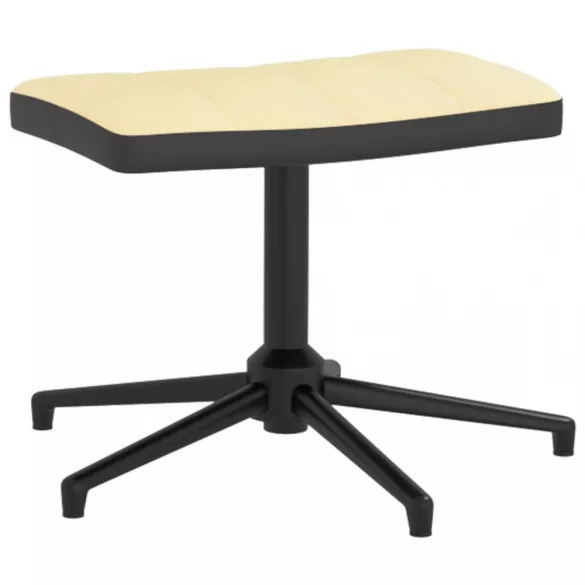 krémfehér bársony és PVC pihenőszék lábtartóval