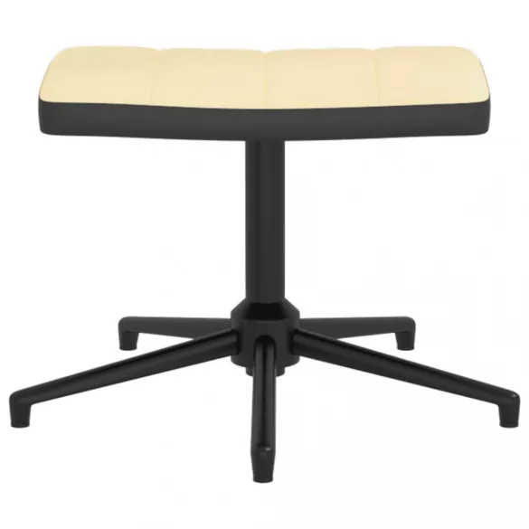 krémfehér bársony és PVC pihenőszék lábtartóval