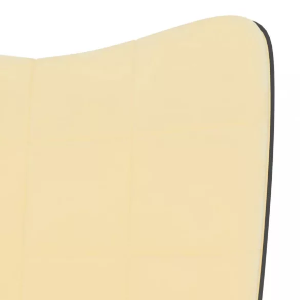 krémfehér bársony és PVC pihenőszék lábtartóval