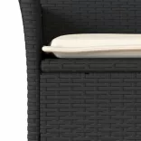 7 részes fekete polyrattan/üveg kerti étkezőgarnitúra párnával