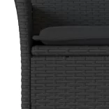 7 részes fekete polyrattan/üveg kerti étkezőgarnitúra párnával
