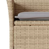 7 részes bézs polyrattan/üveg kerti étkezőgarnitúra párnákkal