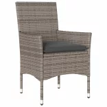 11 részes szürke polyrattan/üveg kerti ülőgarnitúra párnákkal