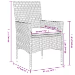 11 részes szürke polyrattan/üveg kerti ülőgarnitúra párnákkal