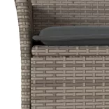 7részes szürke polyrattan/akácfa kerti étkezőgarnitúra párnával