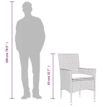 7 részes bézs polyrattan/akácfa kerti étkezőgarnitúra párnákkal