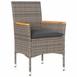 11 részes szürke polyrattan/üveg kerti ülőgarnitúra párnákkal
