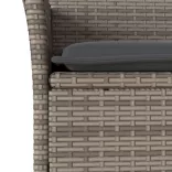 11 részes szürke polyrattan/üveg kerti ülőgarnitúra párnákkal