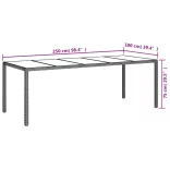 11 részes szürke polyrattan/üveg kerti ülőgarnitúra párnákkal