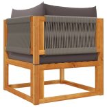 6 darabos kerti kanapégarnitúra párnákkal, akácfa és kötél