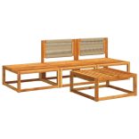 4 részes kerti kanapégarnitúra párnákkal, akácfa és kötél