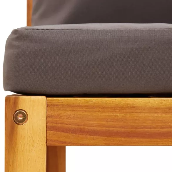 9 darabos akácfa és rattan kerti kanapégarnitúra párnákkal