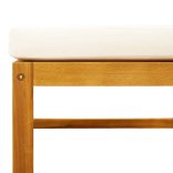 tömör akácfa kerti lábzsámoly párnával 65 x 65 x 29 cm