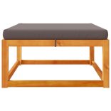 tömör akácfa kerti lábzsámoly párnával 65 x 65 x 29 cm