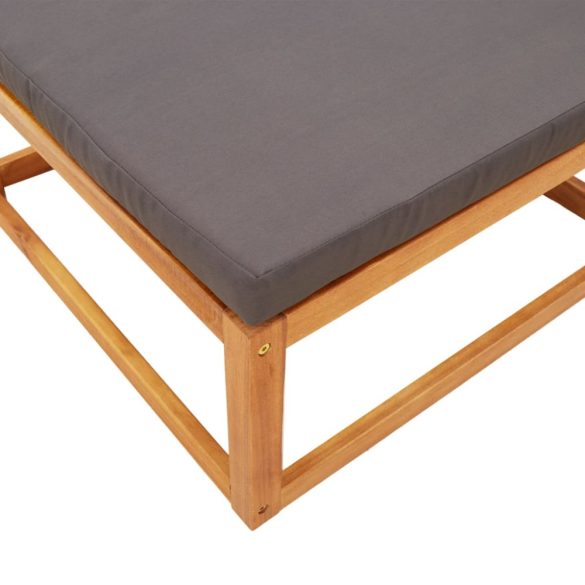 tömör akácfa kerti lábzsámoly párnával 65 x 65 x 29 cm