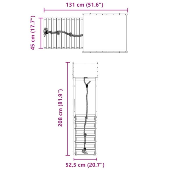 impregnált fenyőfa kültéri játszószett